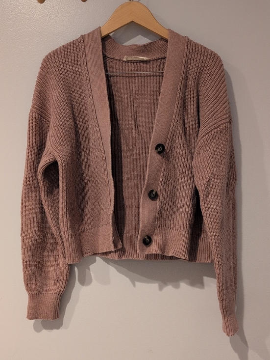 Everlane Sweaters - Everlane Small Pink Organic Cotton Knit Cardigan Sweater